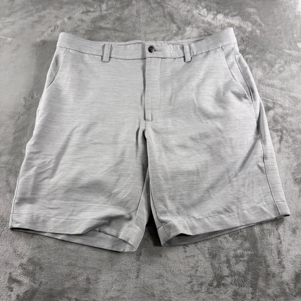 Callaway Mens Gray Heather Performance Golf Shorts Size 34 Stretch Flat Front